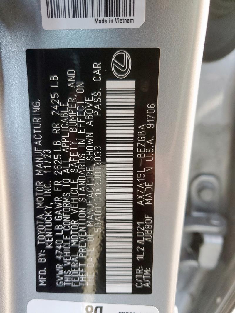 2024 LEXUS ES 250 BAS 58AD11D1XRU013033