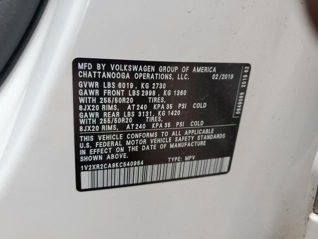 2019 VOLKSWAGEN ATLAS SE 1V2XR2CA9KC540984