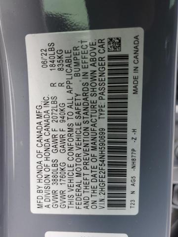 2022 HONDA CIVIC SPOR 2HGFE2F54NH590699