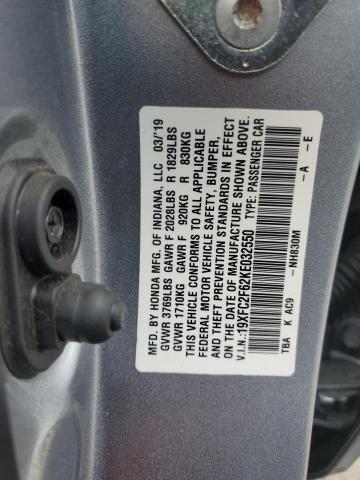 2019 HONDA CIVIC LX - 19XFC2F62KE032550