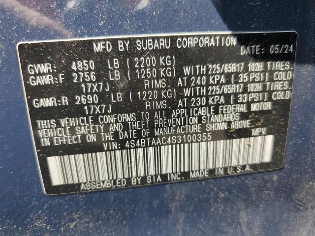 2025 SUBARU OUTBACK 4S4BTAAC4S3100355