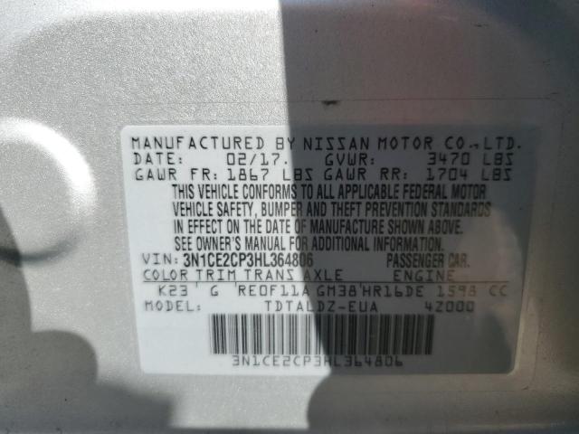 2017 NISSAN VERSA NOTE - 3N1CE2CP3HL364806