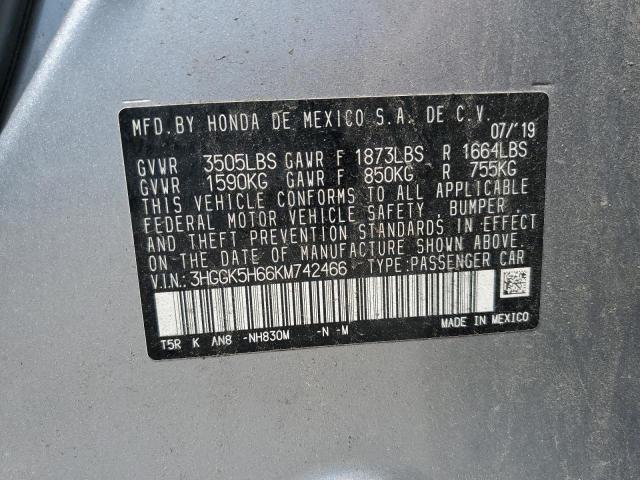 2019 HONDA FIT SPORT 3HGGK5H66KM742466