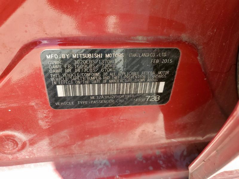 2015 MITSUBISHI MIRAGE DE ML32A3HJ2FH043918
