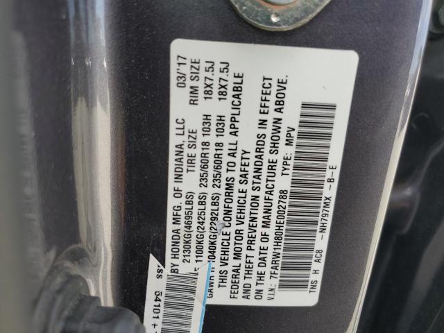 2017 HONDA CR-V EXL 7FARW1H80HE002788