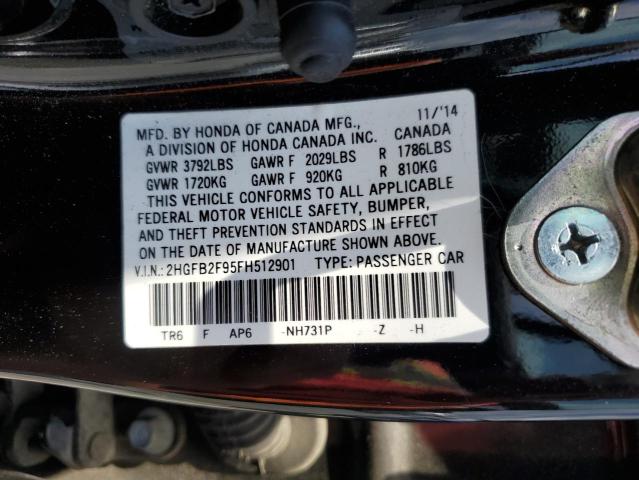 2015 HONDA CIVIC EXL 2HGFB2F95FH512901