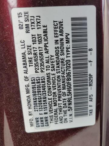 2015 HONDA ODYSSEY EX 5FNRL5H60FB067020