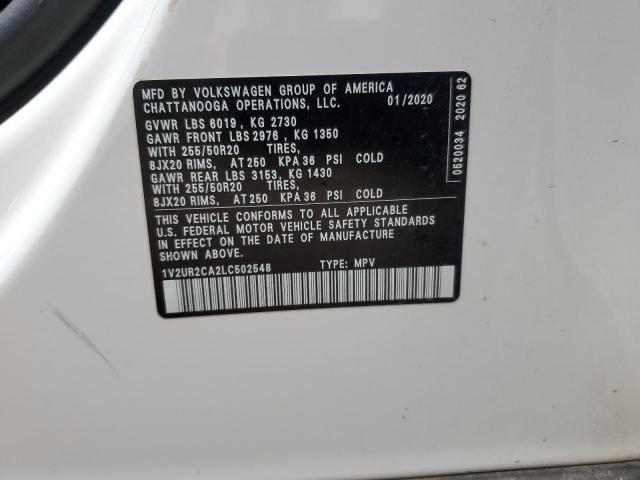 2020 VOLKSWAGEN ATLAS SE 1V2UR2CA2LC502548
