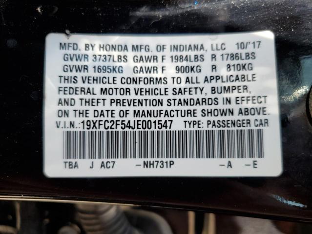 2018 HONDA CIVIC LX 19XFC2F54JE001547