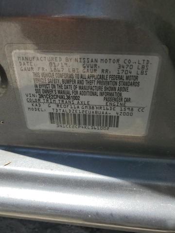 2019 NISSAN VERSA NOTE 3N1CE2CP4KL361002