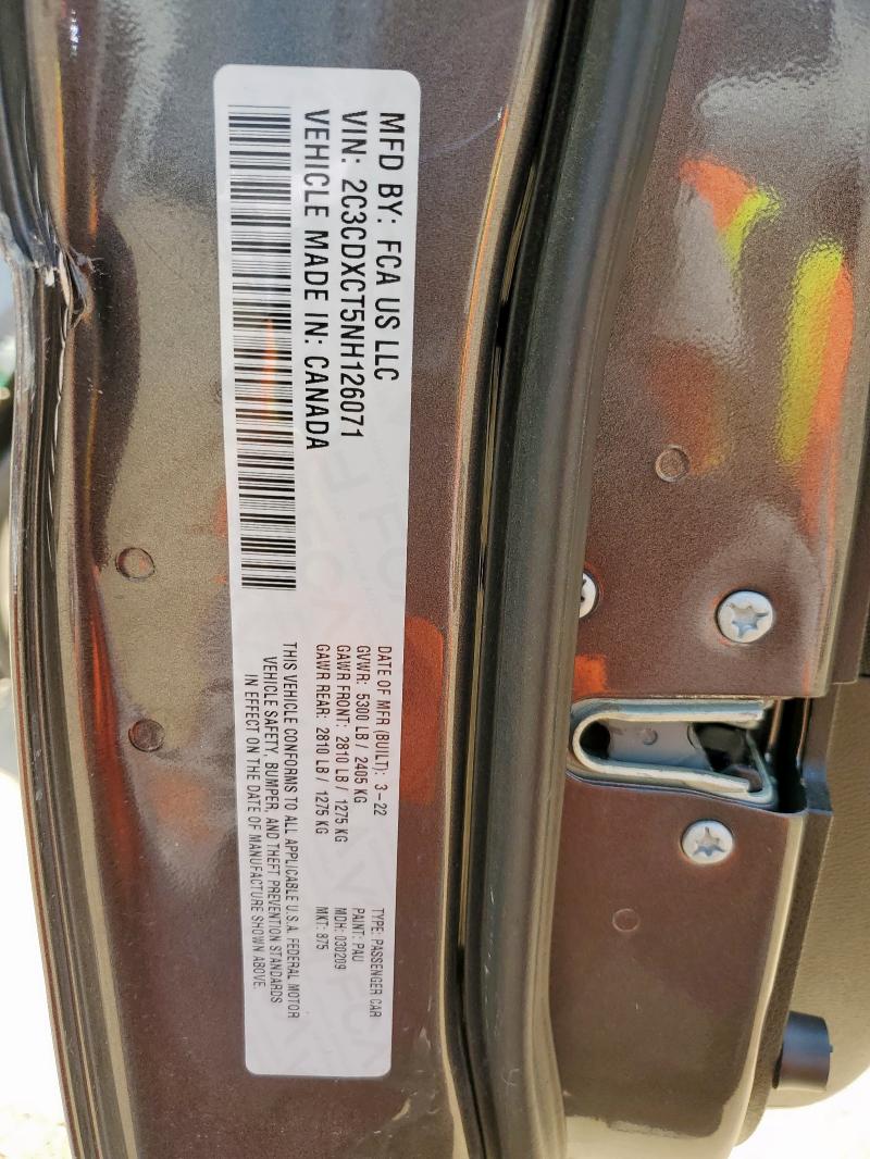 2022 DODGE CHARGER R/ - 2C3CDXCT5NH126071