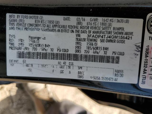 2016 FORD FIESTA S 3FADP4TJ4GM156421