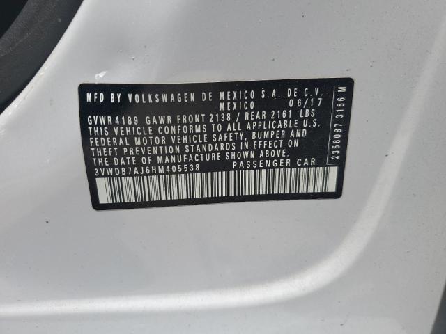 2017 VOLKSWAGEN JETTA SE 3VWDB7AJ6HM405538