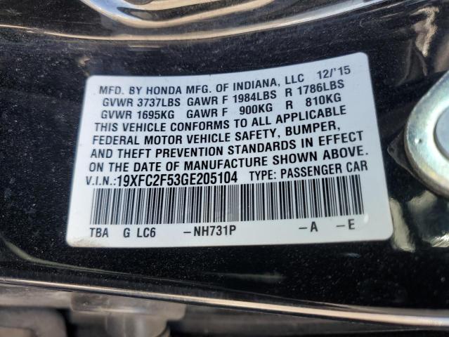 2016 HONDA CIVIC LX - 19XFC2F53GE205104