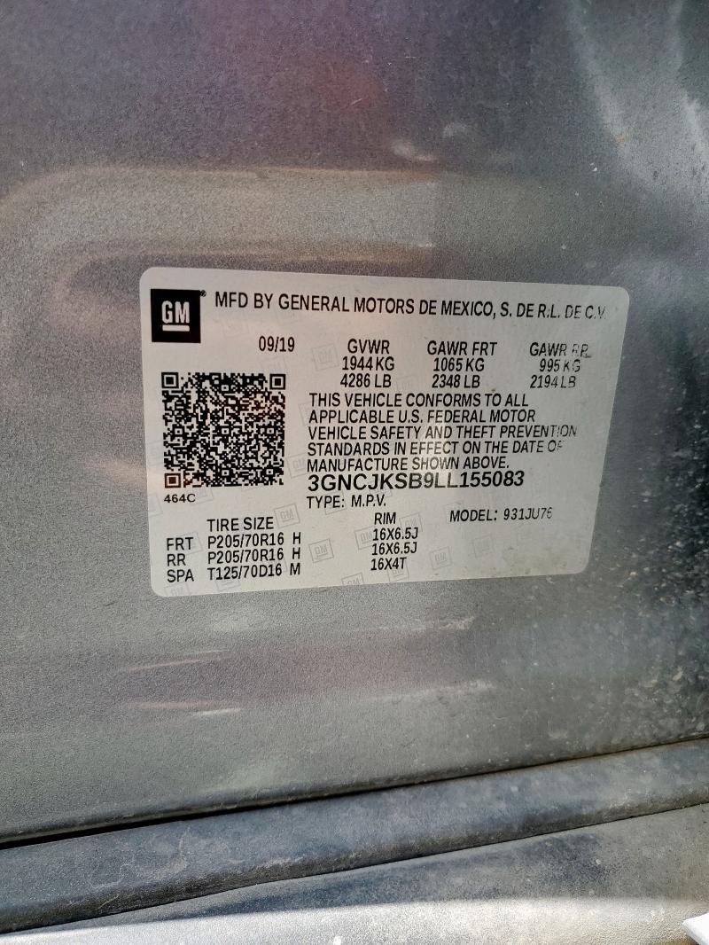 2020 CHEVROLET TRAX LS 3GNCJKSB9LL155083