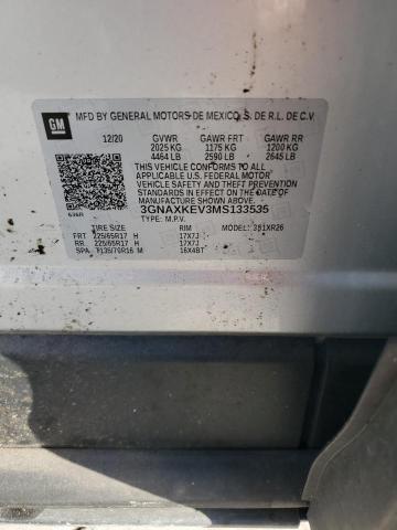 2021 CHEVROLET EQUINOX LT - 3GNAXKEV3MS133535