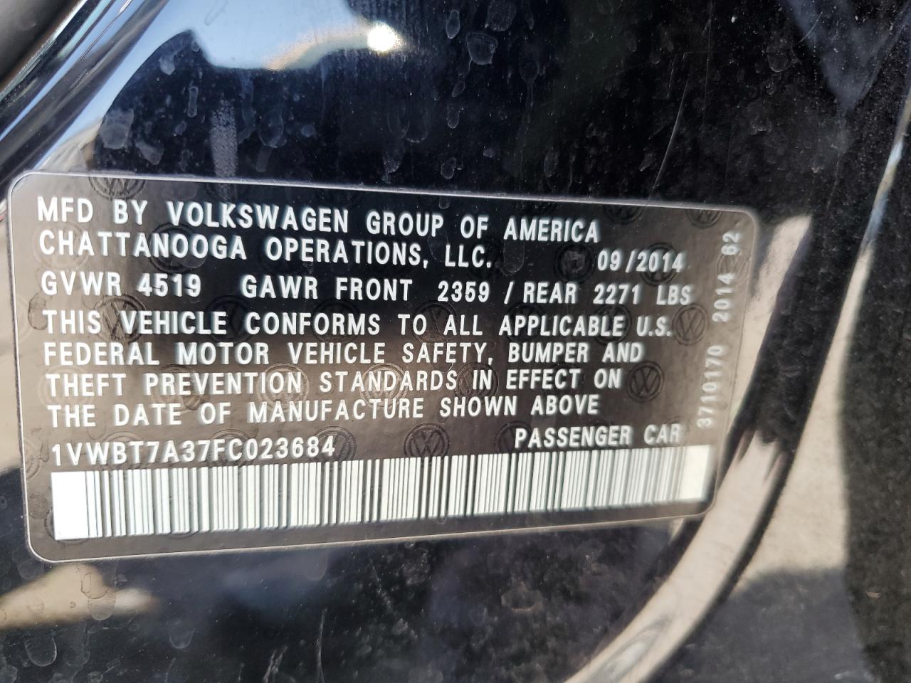 Volkswagen Passat se 2015