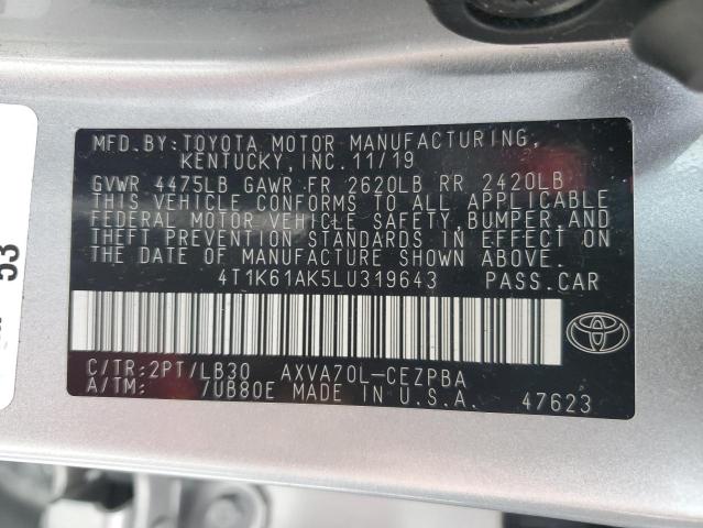 2020 TOYOTA CAMRY XSE - 4T1K61AK5LU319643