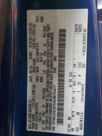 2017 FORD ESCAPE TIT 1FMCU9JD1HUB76417