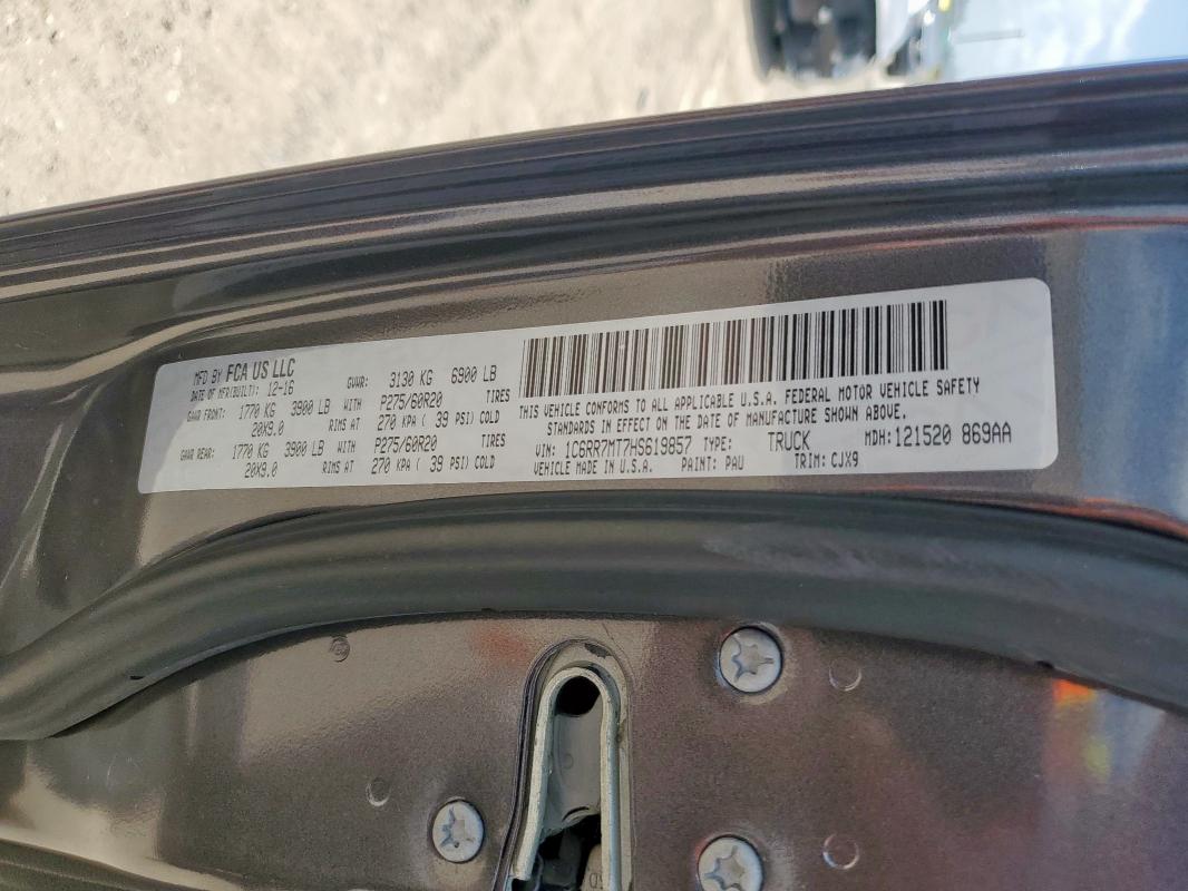 2017 RAM 1500 SPORT 1C6RR7MT7HS619857