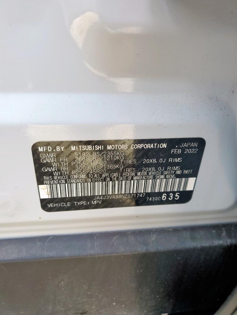 2022 MITSUBISHI OUTLANDER SEL - JA4J3VA88NZ071747