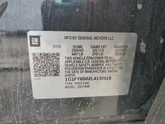 2020 CHEVROLET BOLT EV LT 1G1FY6S02L4130418