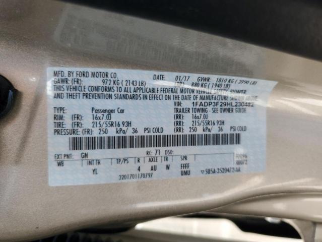 2017 FORD FOCUS SE 1FADP3F29HL230482