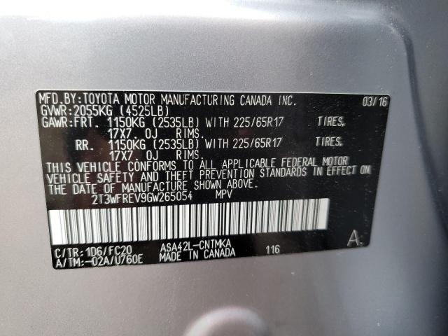 2016 TOYOTA RAV4 XLE - 2T3WFREV9GW265054