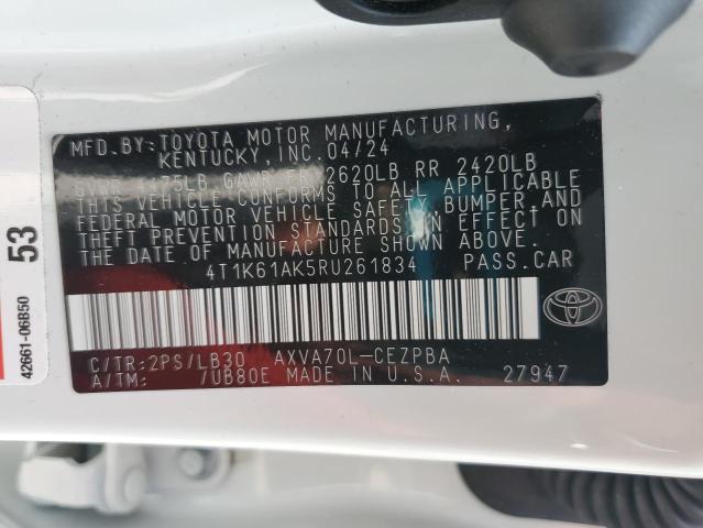 2024 TOYOTA CAMRY XSE 4T1K61AK5RU261834