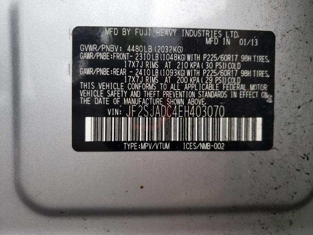 2014 SUBARU FORESTER 2 - JF2SJADC4EH403070