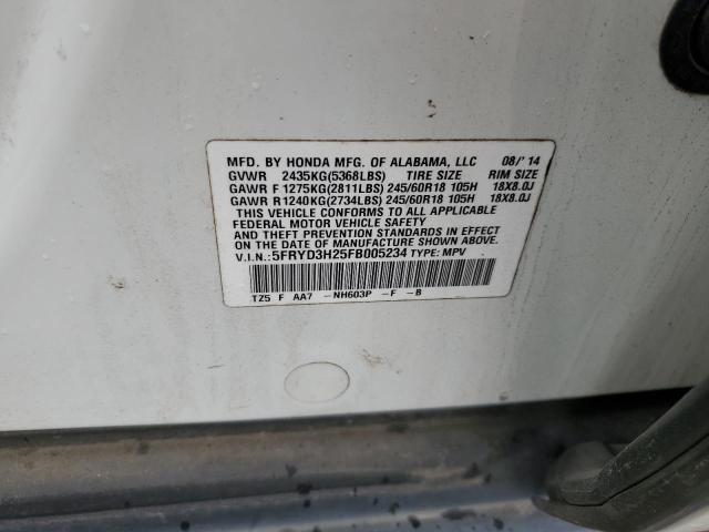 2015 ACURA MDX - 5FRYD3H25FB005234