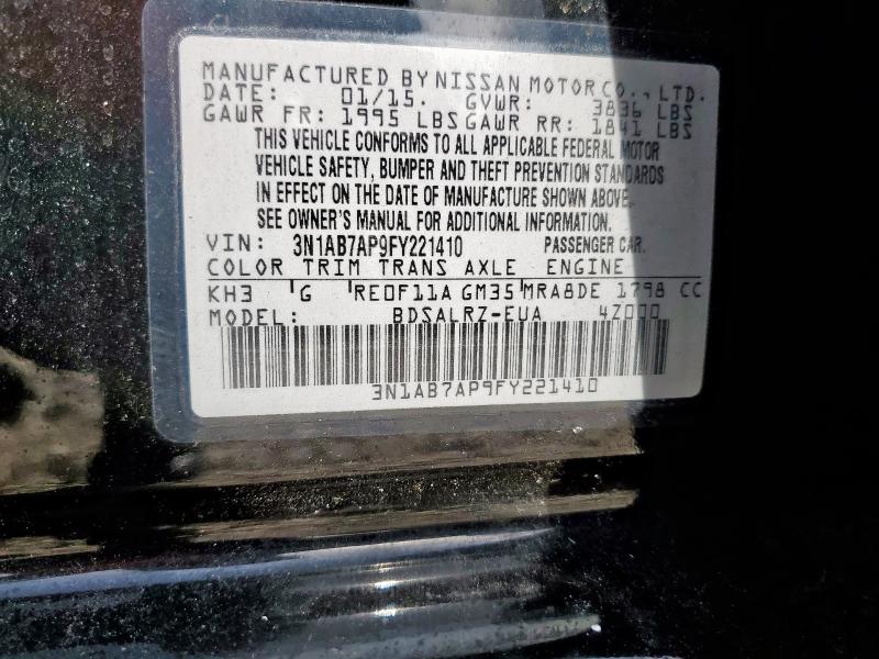 2015 NISSAN SENTRA S - 3N1AB7AP9FY221410