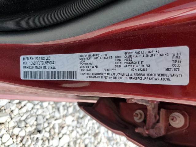 2020 RAM 1500 LARAM - 1C6SRFJT9LN399841