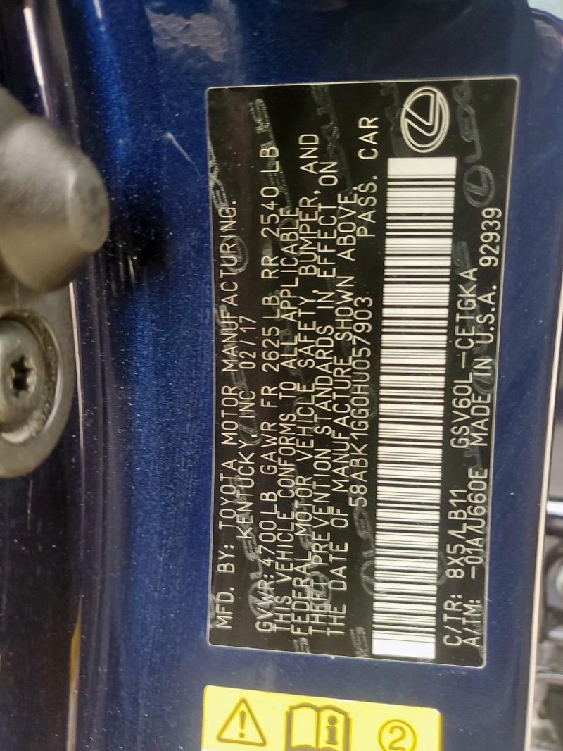 2017 LEXUS ES 350 - 58ABK1GG0HU057903