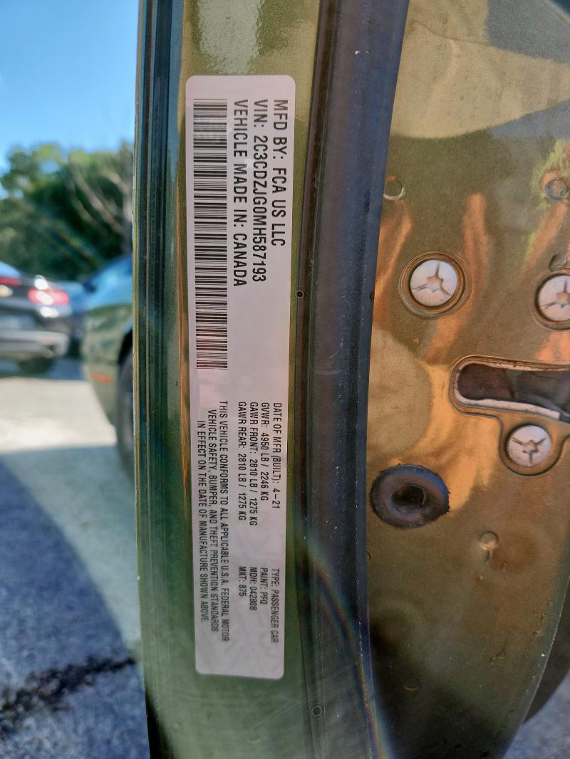 2021 DODGE CHALLENGER - 2C3CDZJG0MH587193