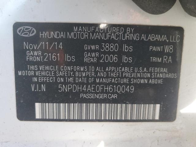 2015 HYUNDAI ELANTRA SE 5NPDH4AE0FH610049