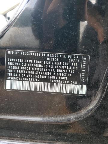 2016 VOLKSWAGEN JETTA SE 3VWD67AJ1GM394757