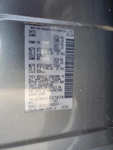 2016 NISSAN PATHFINDER 5N1AR2MNXGC657078
