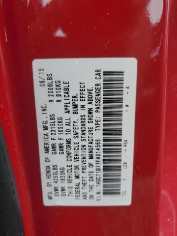 2015 HONDA ACCORD EX - 1HGCT1B77FA014566