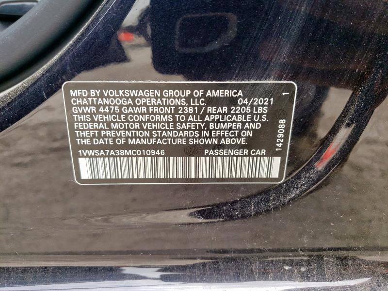 2021 VOLKSWAGEN PASSAT SE 1VWSA7A38MC010946
