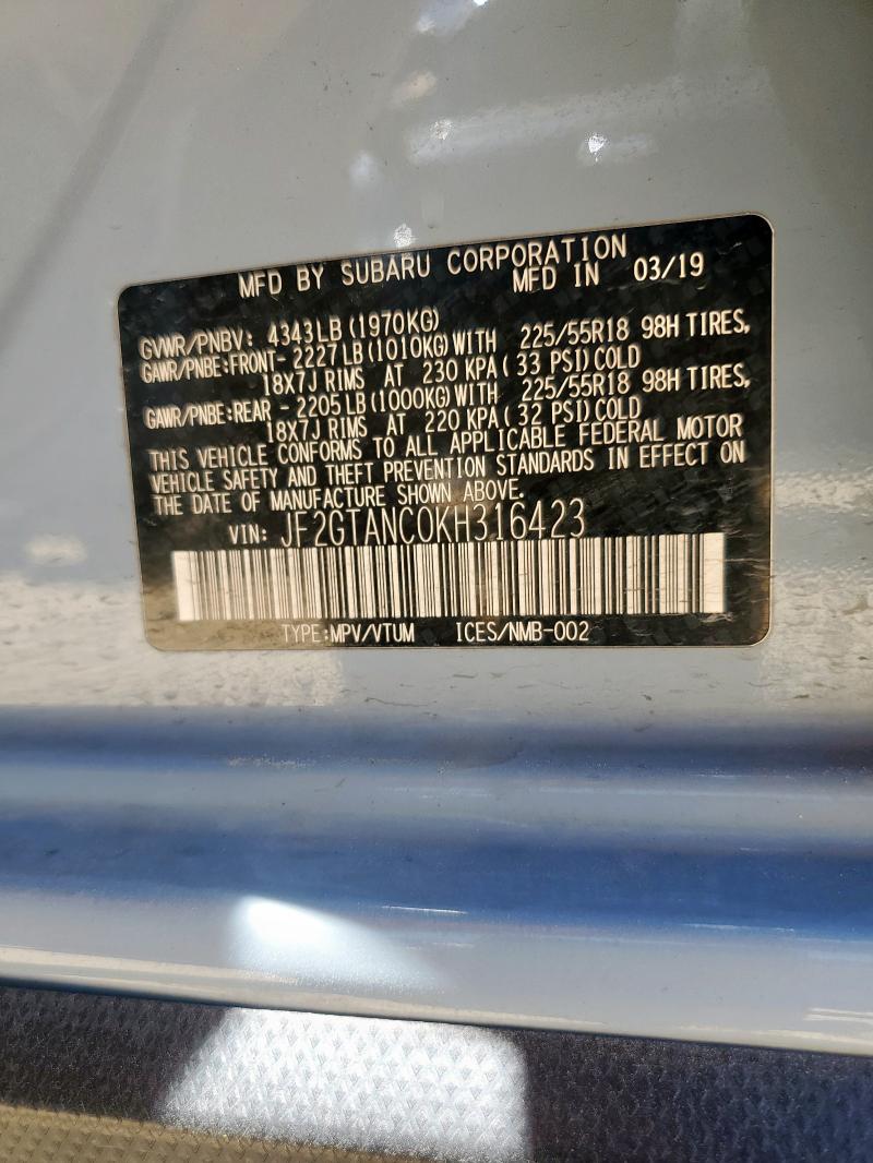 2019 SUBARU CROSSTREK - JF2GTANC0KH316423