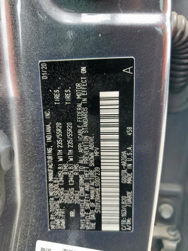 2020 TOYOTA HIGHLANDER - 5TDYZRAH9LS007239