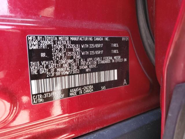 2t3f1rfv6mw173053 - 2021 Toyota Rav4 Le - #60139815