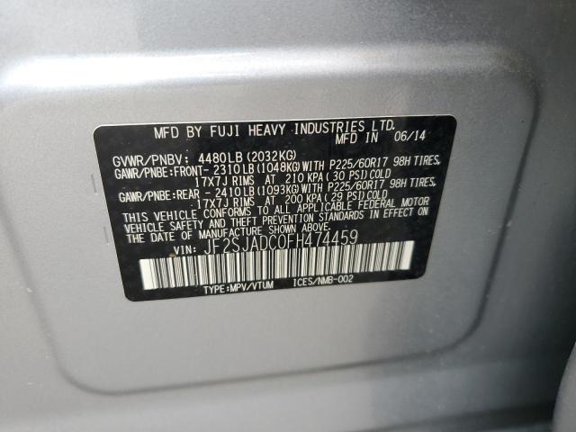 2015 SUBARU FORESTER 2 - JF2SJADC0FH474459