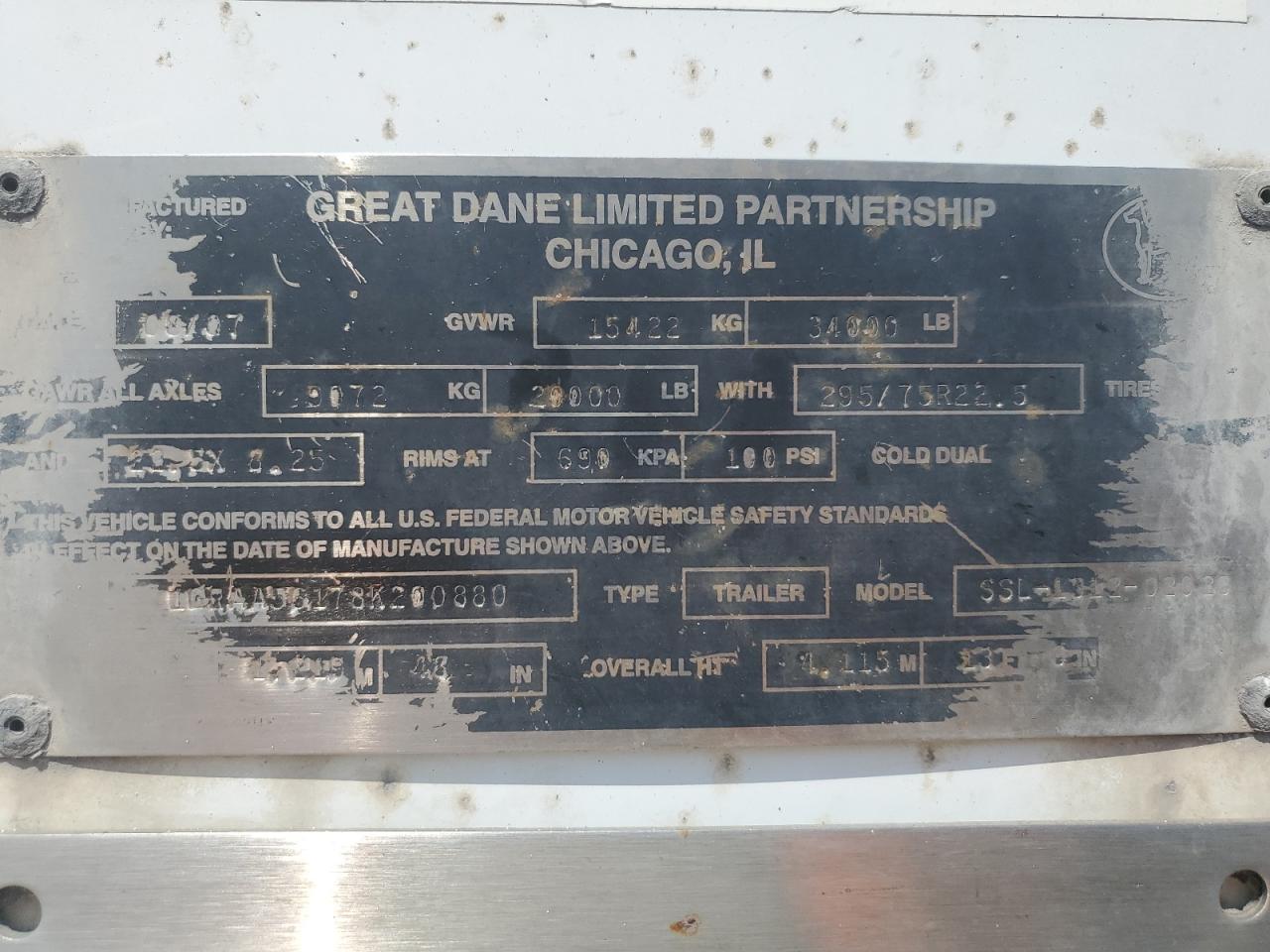 Lot #3182479872 2008 GREAT DANE TRAILER SEMI TRAIL
