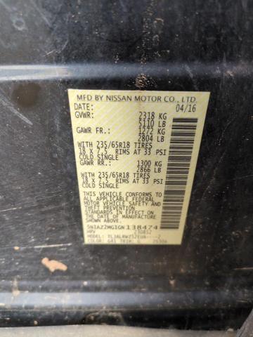 2016 NISSAN MURANO S 5N1AZ2MG1GN138474