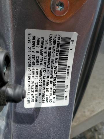 2016 HONDA CIVIC EX - 19XFC2F73GE082566
