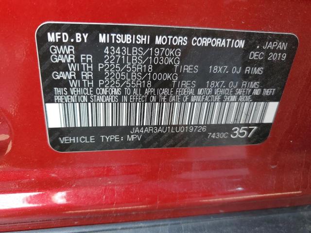 2020 MITSUBISHI OUTLANDER JA4AR3AU1LU019726