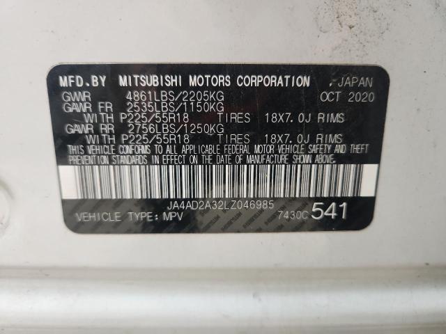 2020 MITSUBISHI OUTLANDER - JA4AD2A32LZ046985