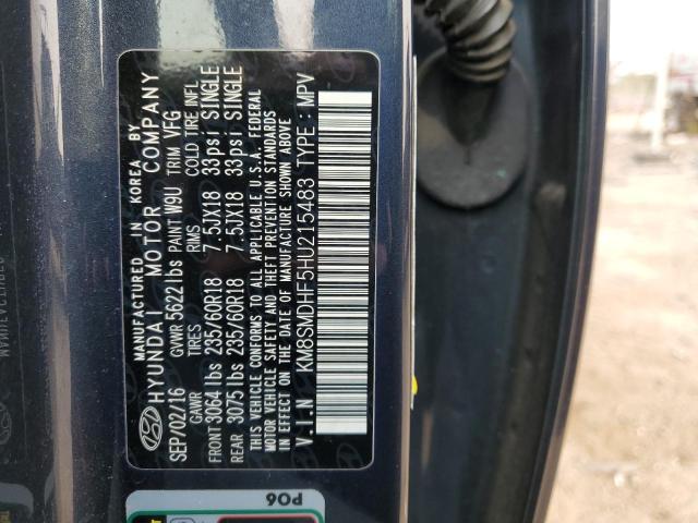 2017 HYUNDAI SANTA FE S - KM8SMDHF5HU215483